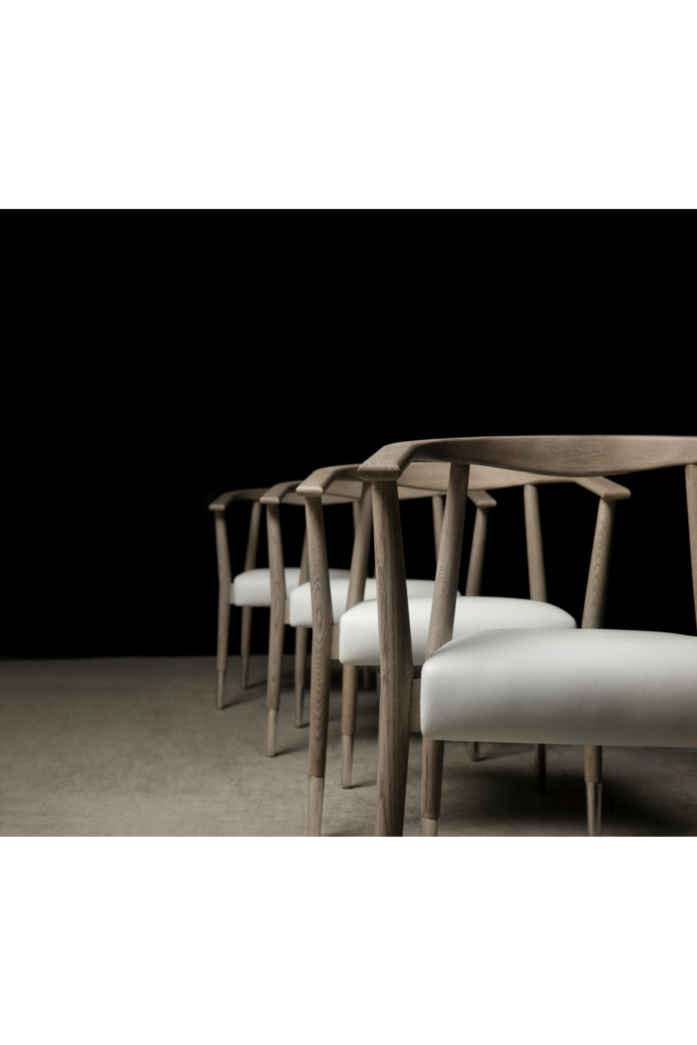 White Leather Upholstered Skandi Dining Chair | Andrew Martin Soho | Oroa.com