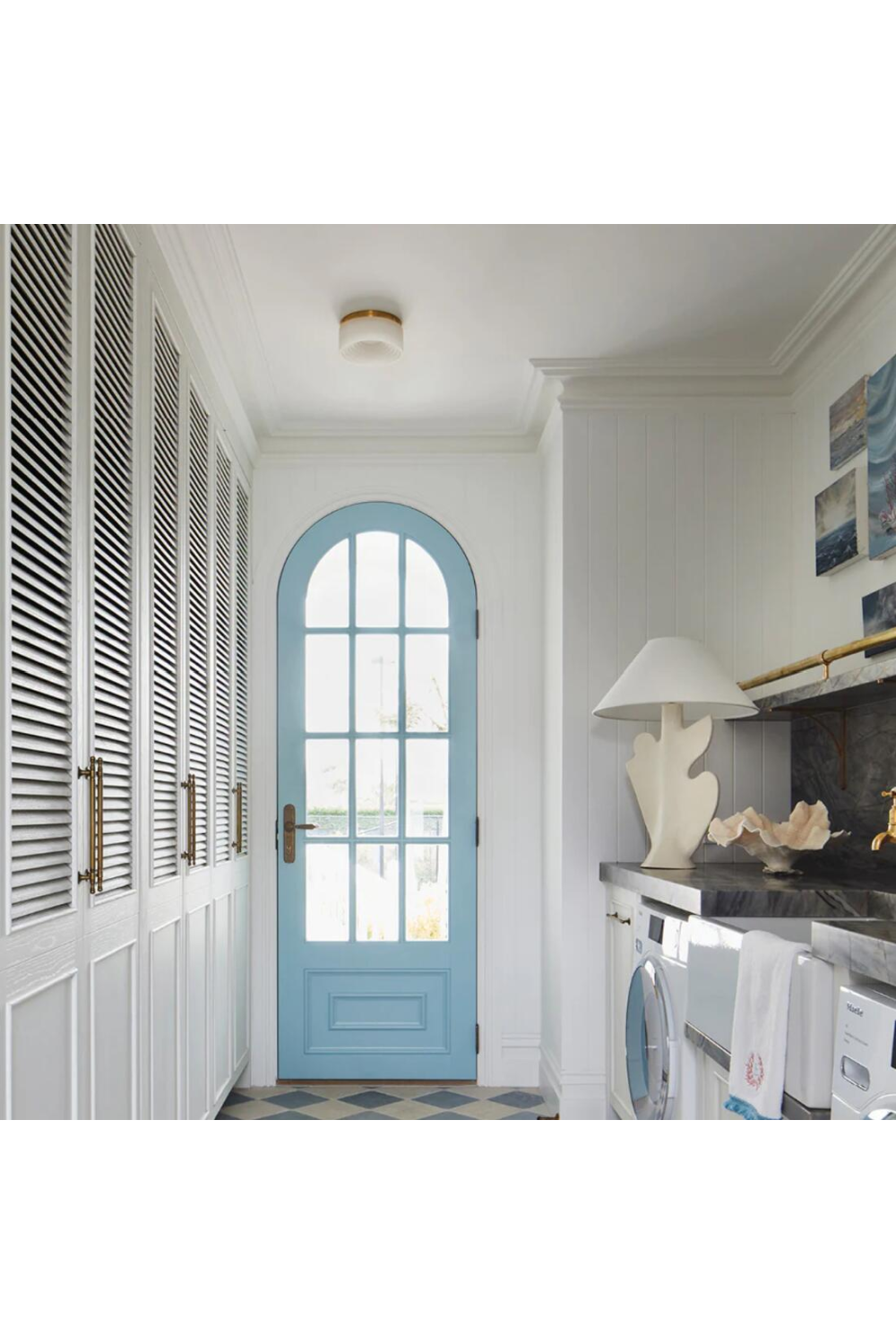 Inverted Round Alabaster Ceiling Lamp | Andrew Martin Otto | Oroa.com