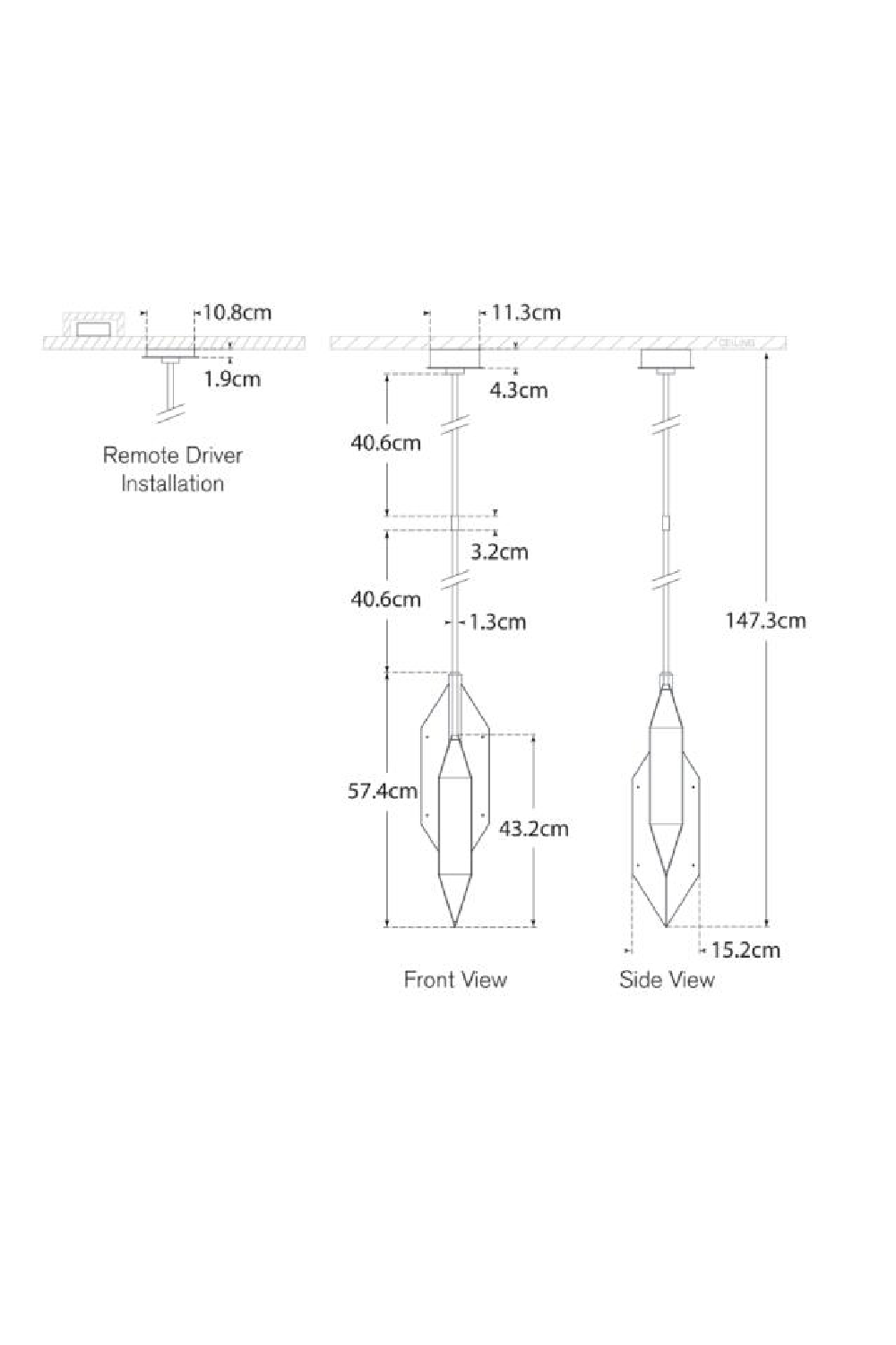 Natural Stone Geometrical Pendant Lamp | Andrew Martin Ophelion | Oroa.com