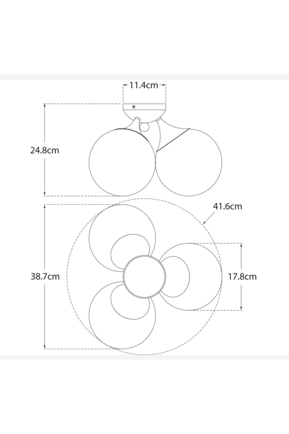 Triple Glass Globes Ceiling Lamp | Andrew Martin Cristol | Oroa.com