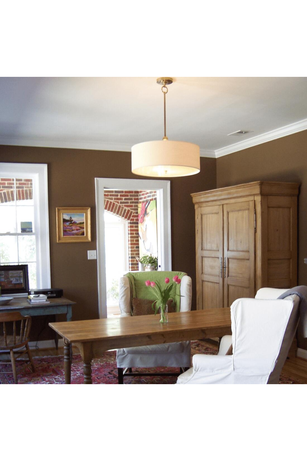 White Linen Shade Ceiling Lamp | Andrew Martin Reed | Oroa.com