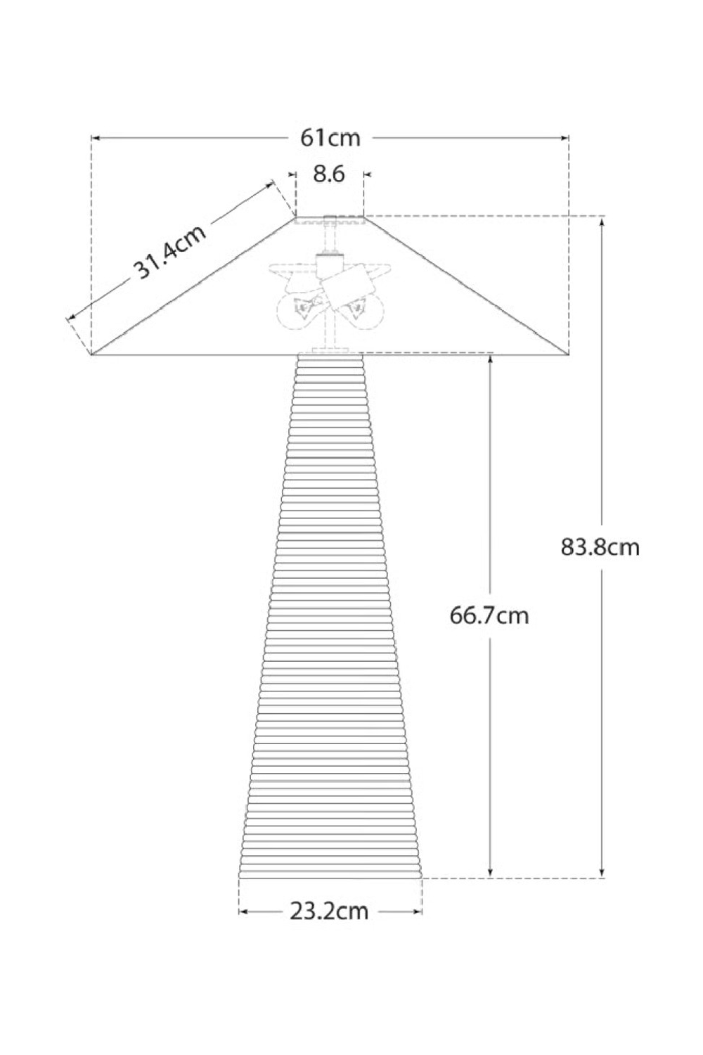 Modern European furniture - Conical Brass Table Lamp - www.oroa.com | Oroa.com