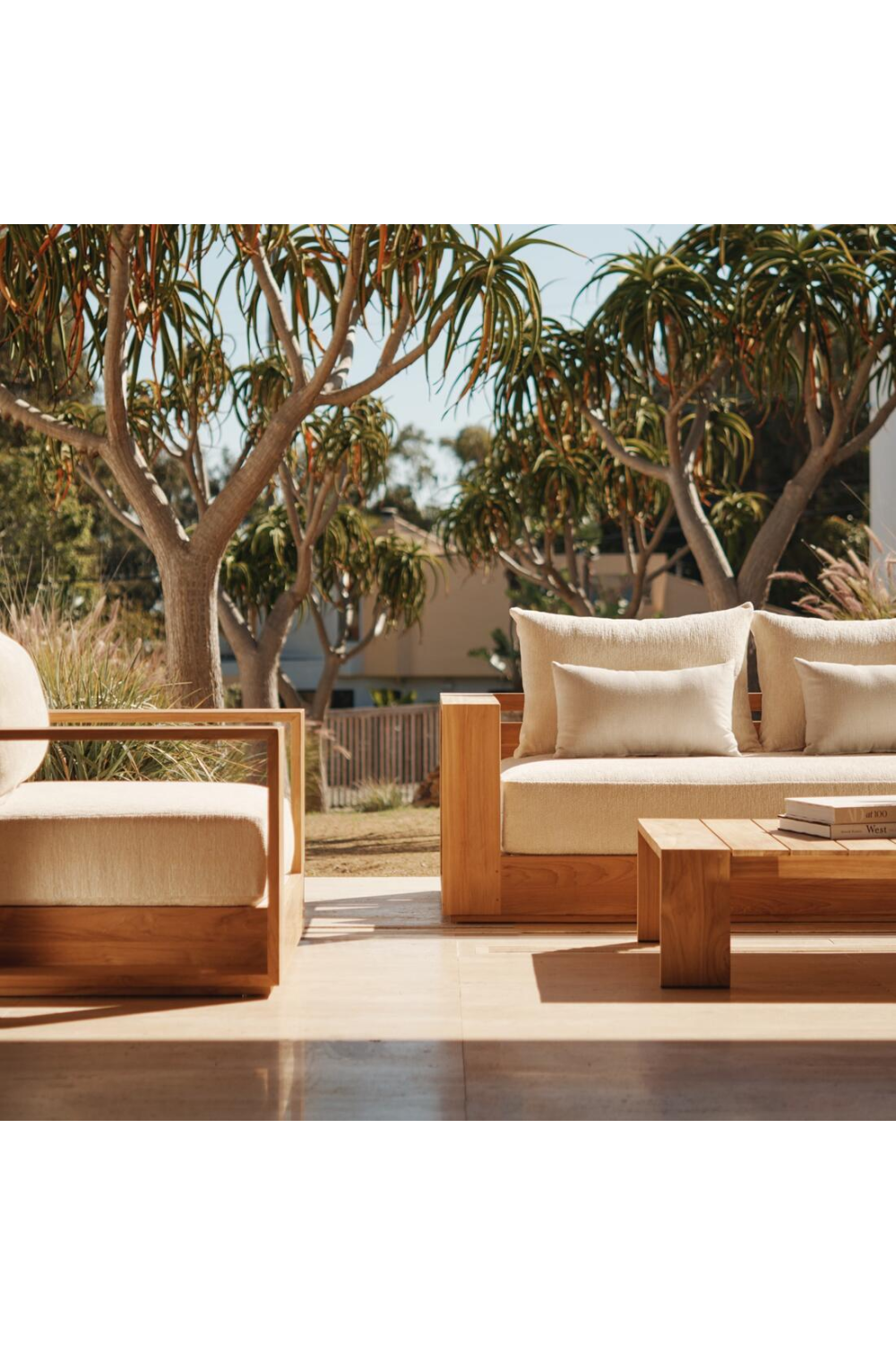 Outdoor Teak 3-Seater Sofa | Andrew Martin Bora | Oroa.com