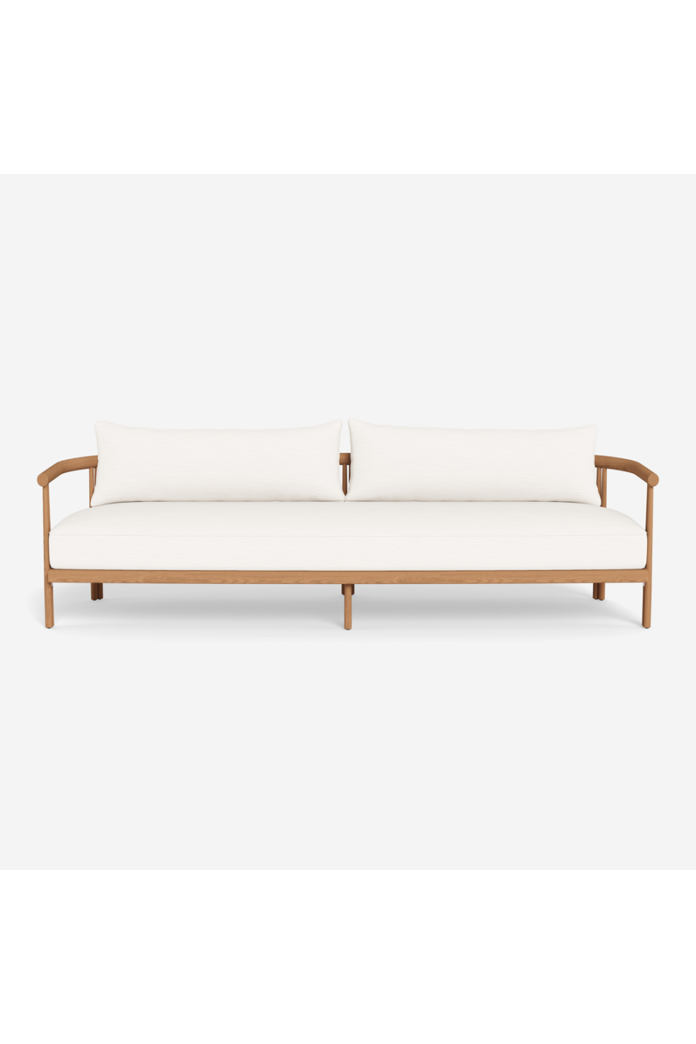 Padded Teak Outdoor 3-Seater Sofa | Andrew Martin Cove | Oroa.com