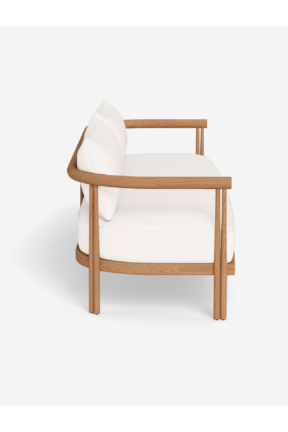 Padded Teak Outdoor 3-Seater Sofa | Andrew Martin Cove | Oroa.com