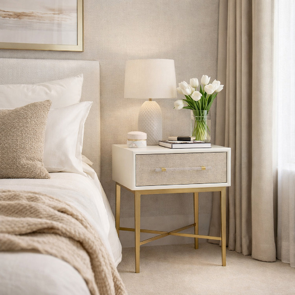 Shagreen Drawer Bedside Table | Oroa.com
