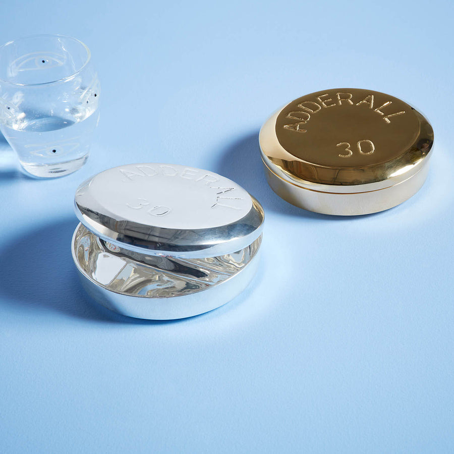 Solid Brass Round Pill Box | Jonathan Adler Adderall | Oroa.com