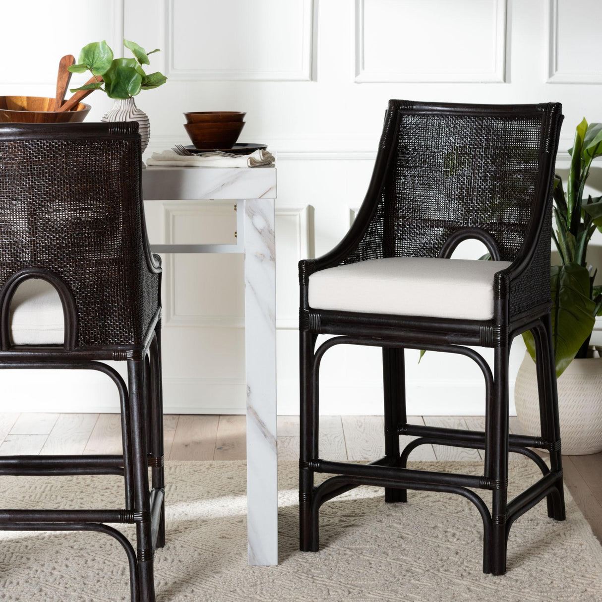 Modern European furniture - Rattan Sloped-Arm Counter Stool - www.oroa.com | Oroa.com