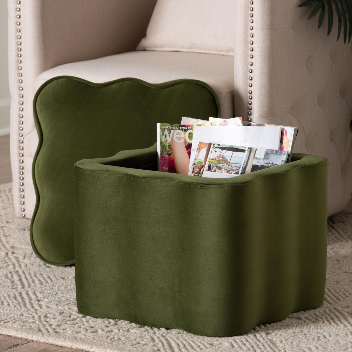 Modern European furniture - Scalloped Storage Ottoman - www.oroa.com | Oroa.com