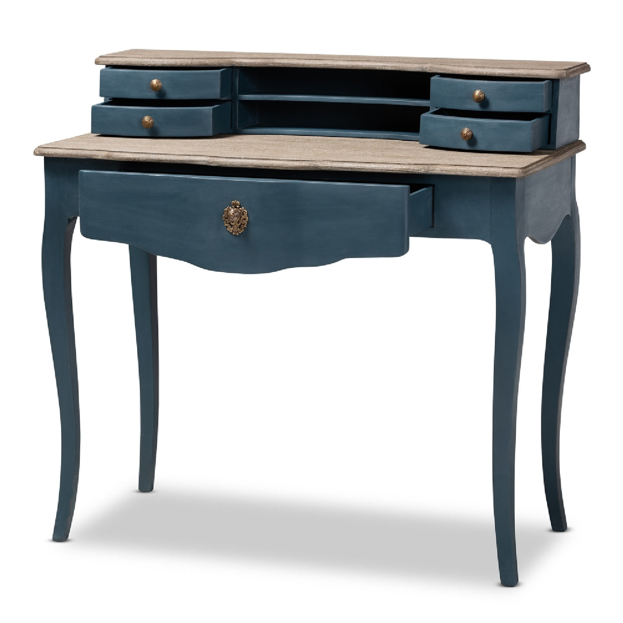 Modern European furniture - Blue Wooden Accent Writing Desk - www.oroa.com | Oroa.com