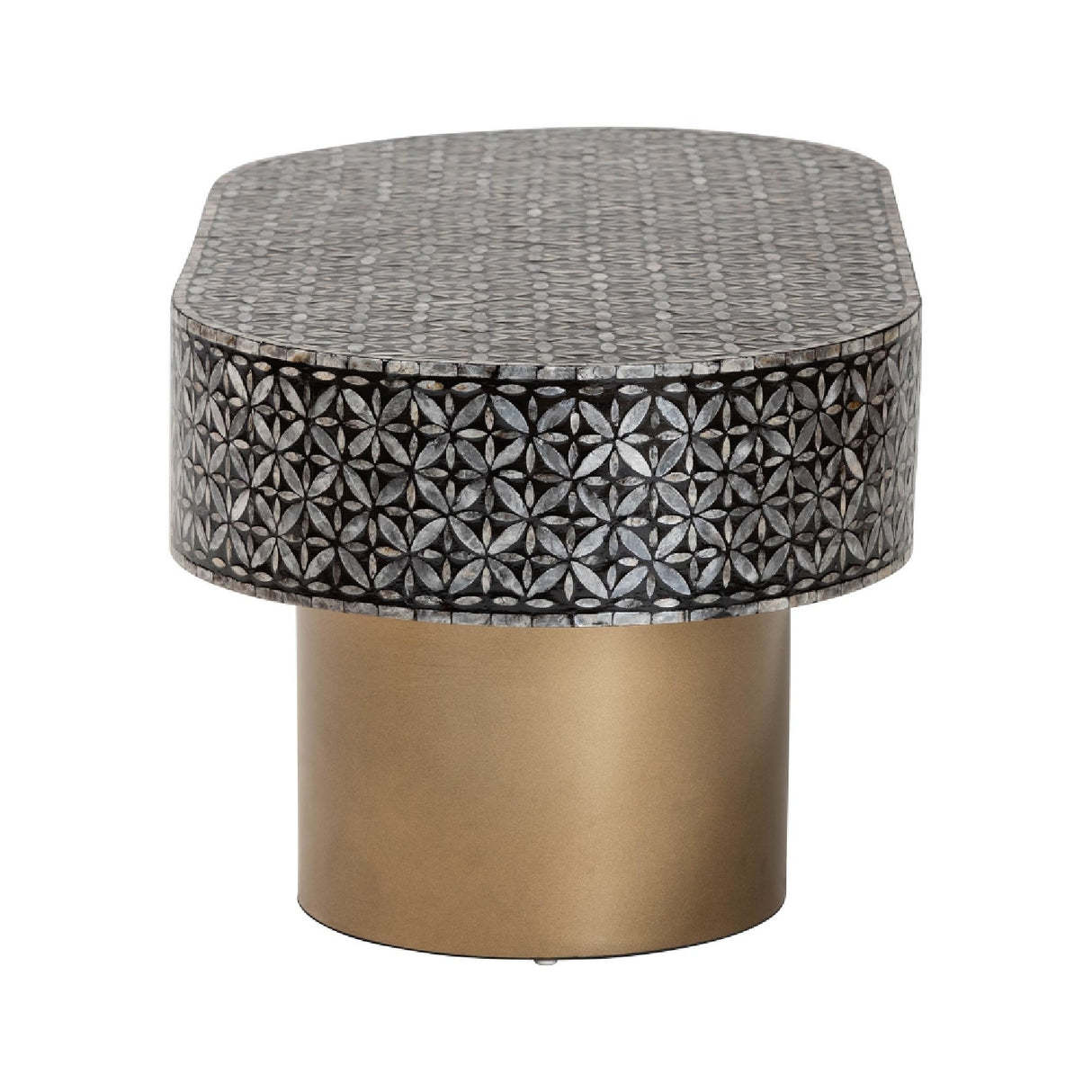 Modern European furniture - Capiz Shell Oval Coffee Table - www.oroa.com | Oroa.com