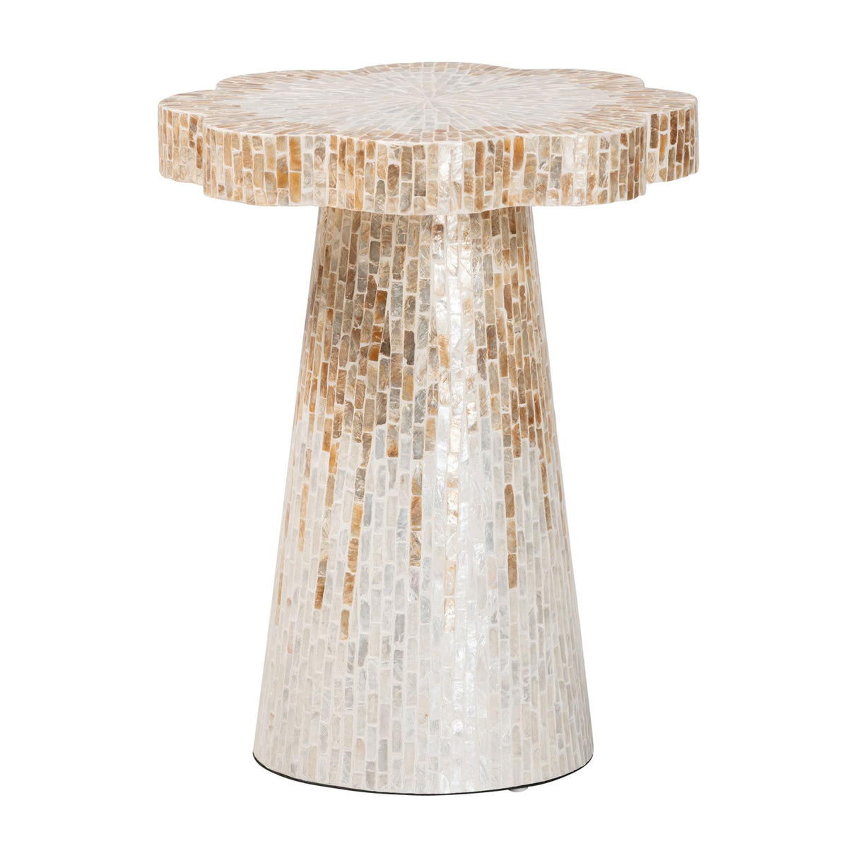 Modern European furniture - Capiz Shell Scalloped End Table - www.oroa.com | Oroa.com