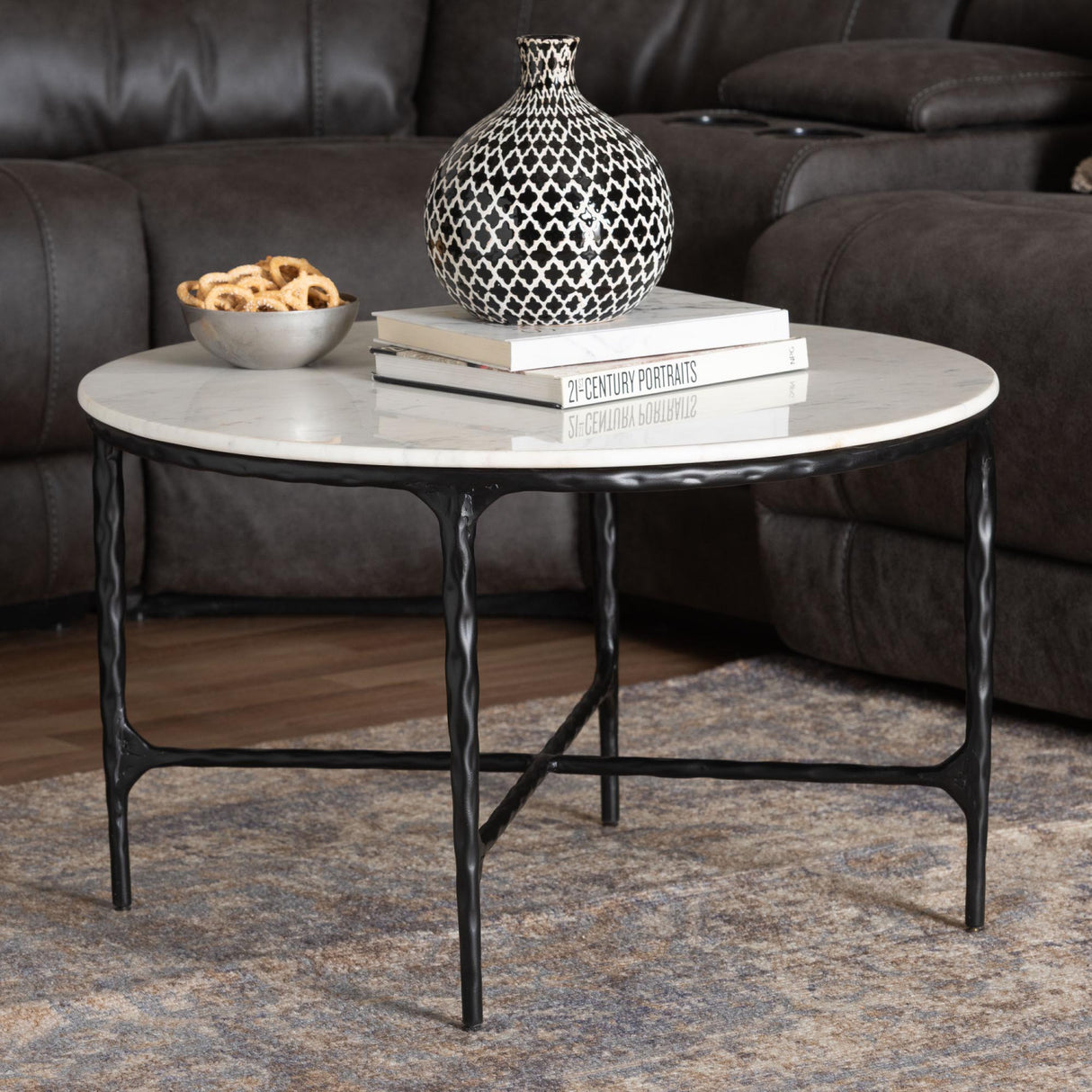 Modern European furniture - Round White Marble Coffee Table - www.oroa.com | Oroa.com