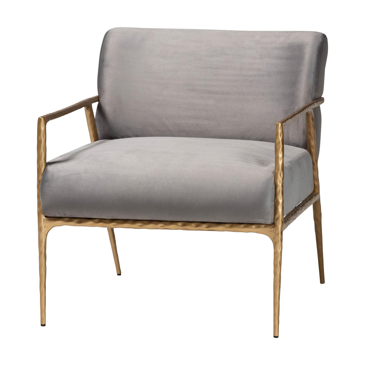 Modern European furniture - Gray Velvet Lounge Chair - www.oroa.com | Oroa.com