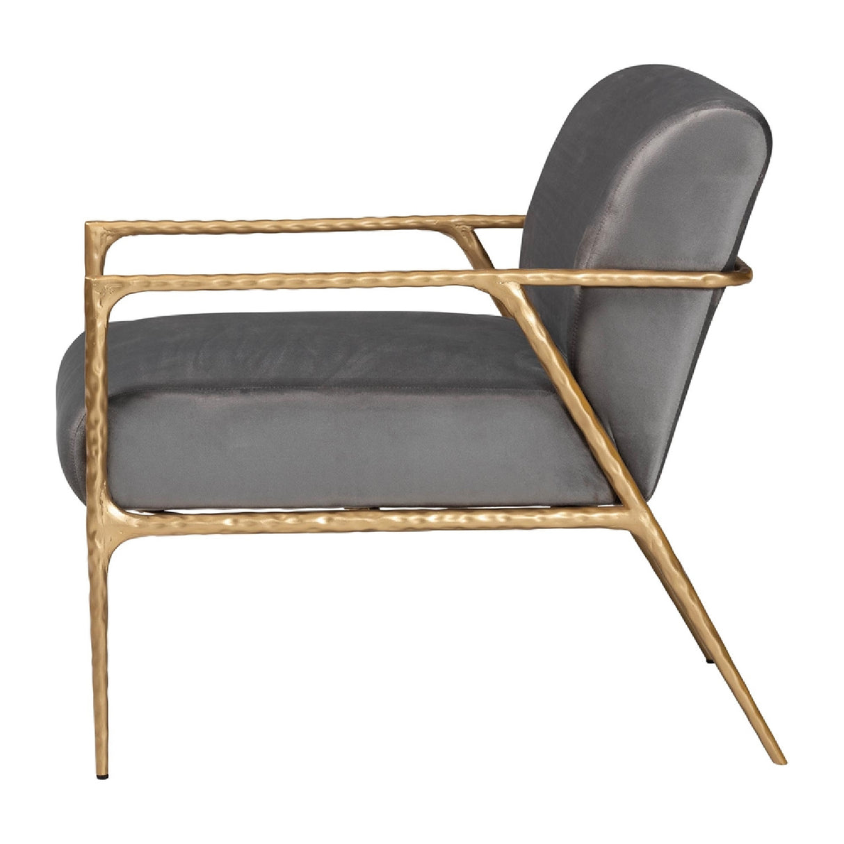 Modern European furniture - Gray Velvet Lounge Chair - www.oroa.com | Oroa.com