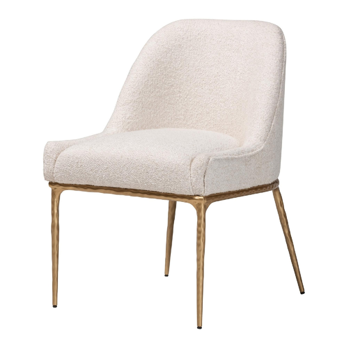 Modern European furniture - White Boucle Dining Side Chair - www.oroa.com | Oroa.com