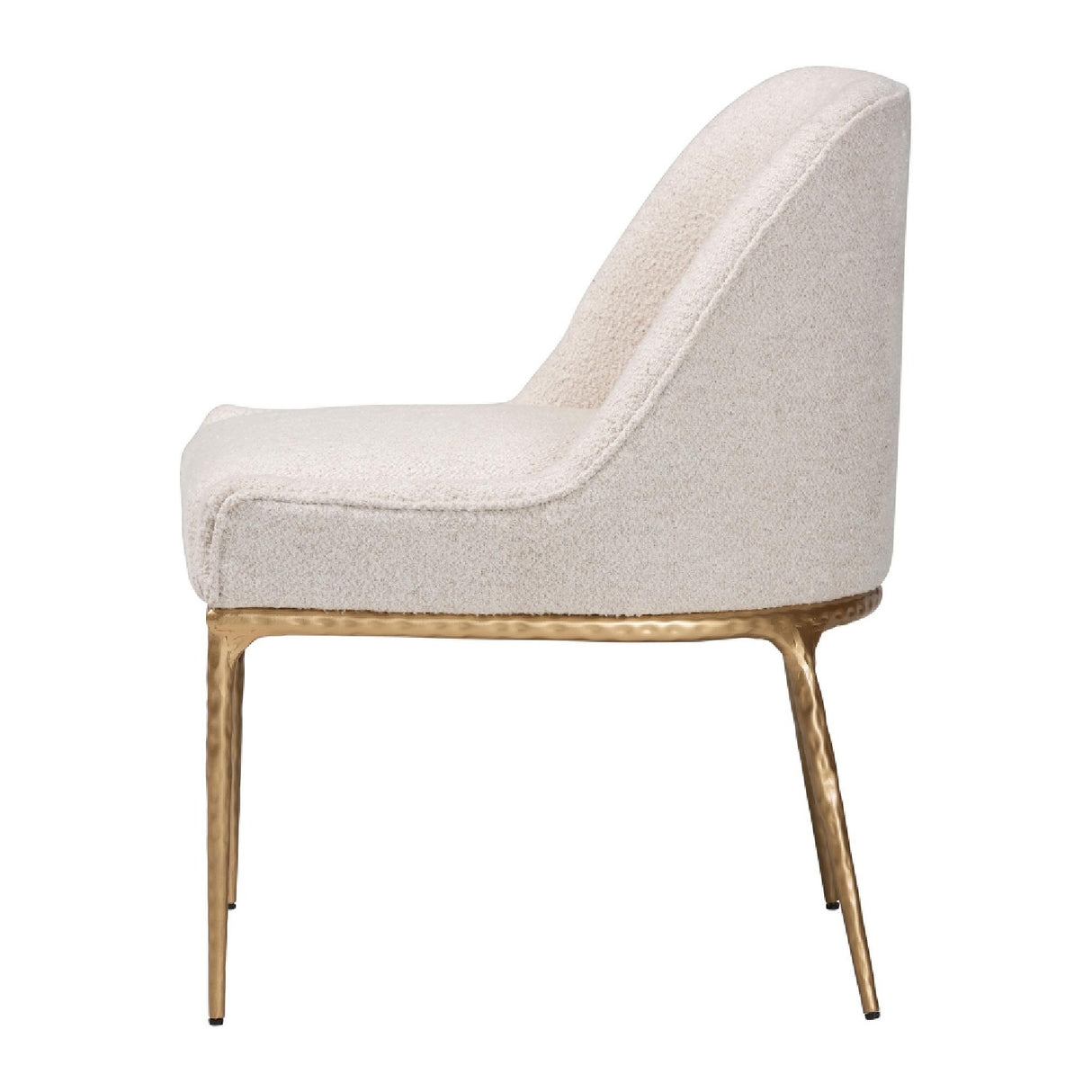 Modern European furniture - White Boucle Dining Side Chair - www.oroa.com | Oroa.com