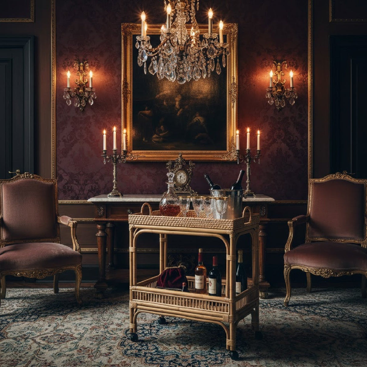 Modern European furniture - Woven Rattan Wine Cart - www.oroa.com | Oroa.com
