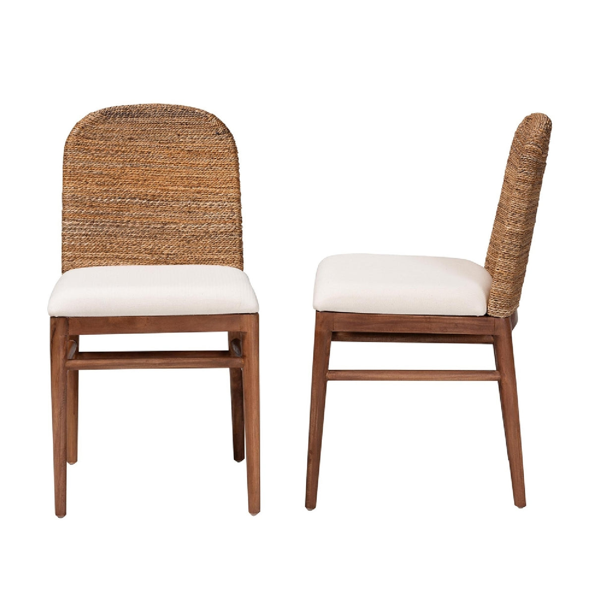 Modern European furniture - Acacia Wood Seagrass Dining Chairs (2) - www.oroa.com | Oroa.com
