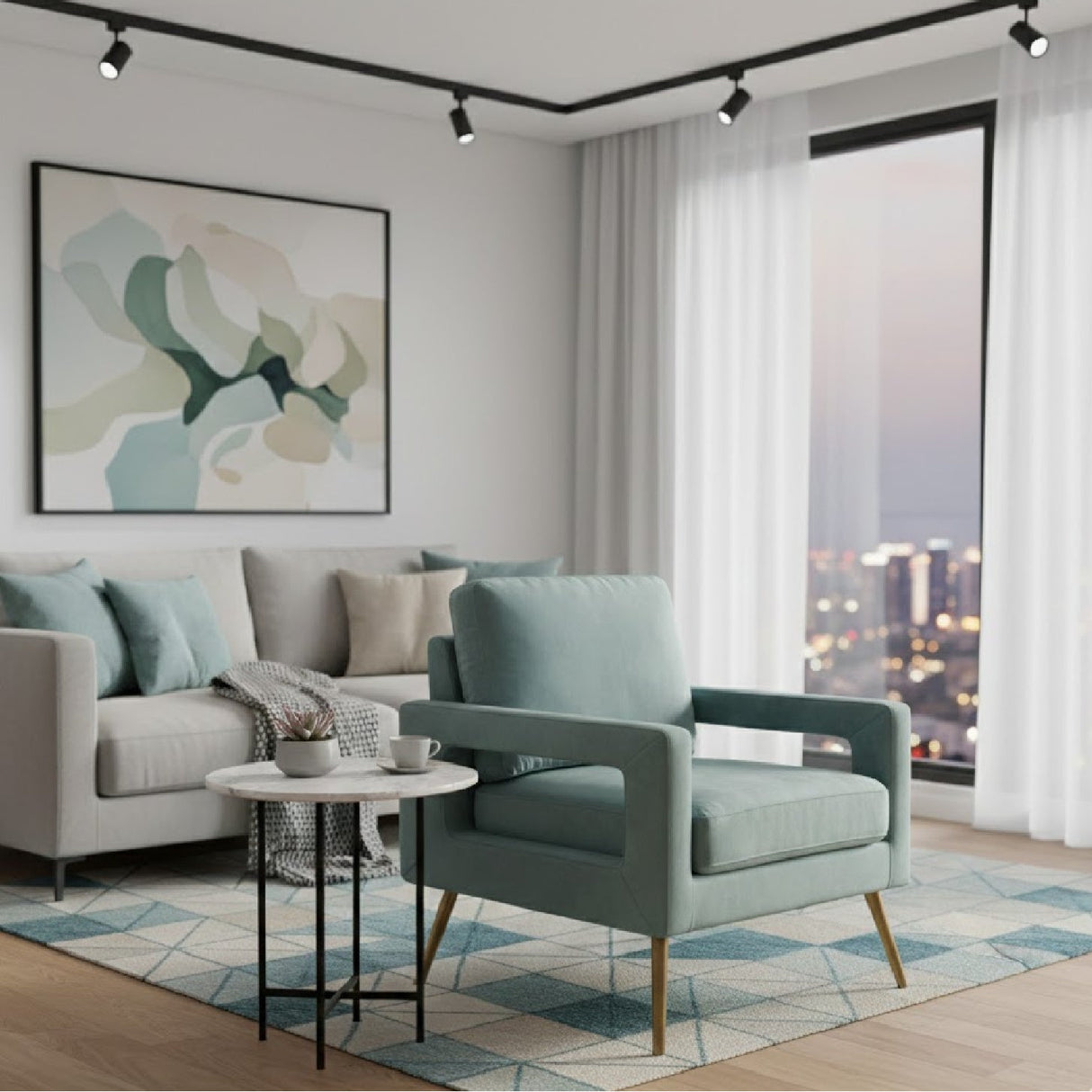 Modern European furniture - Velvet Open Armed Accent Chair - www.oroa.com | Oroa.com