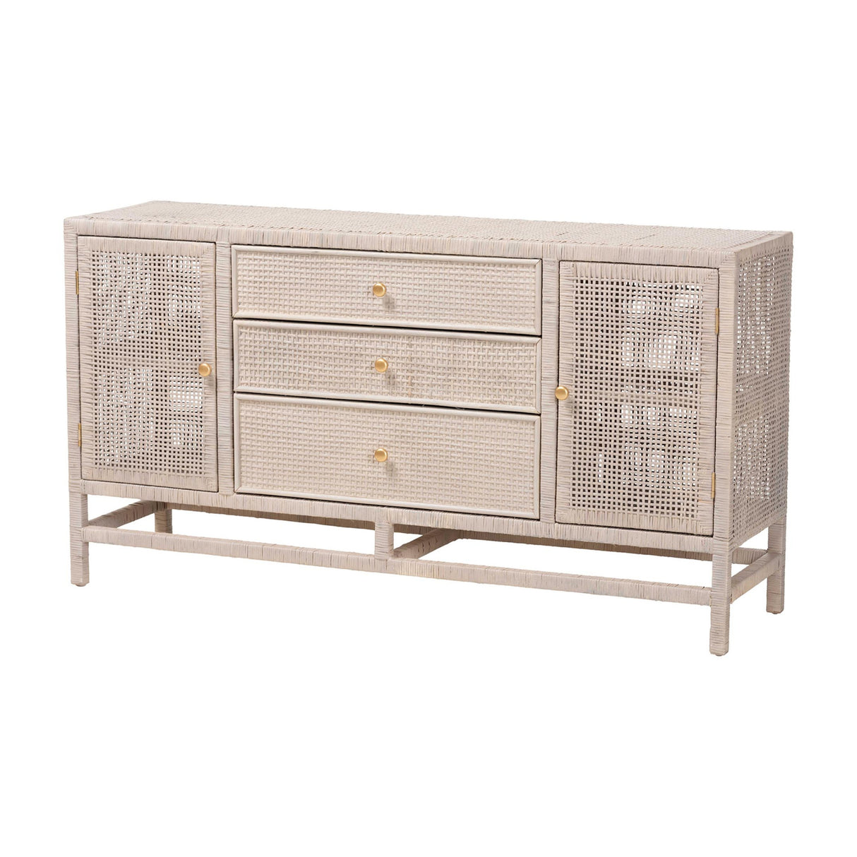 Modern European furniture - Gray Rattan 3-Drawer Cabinet - www.oroa.com | Oroa.com