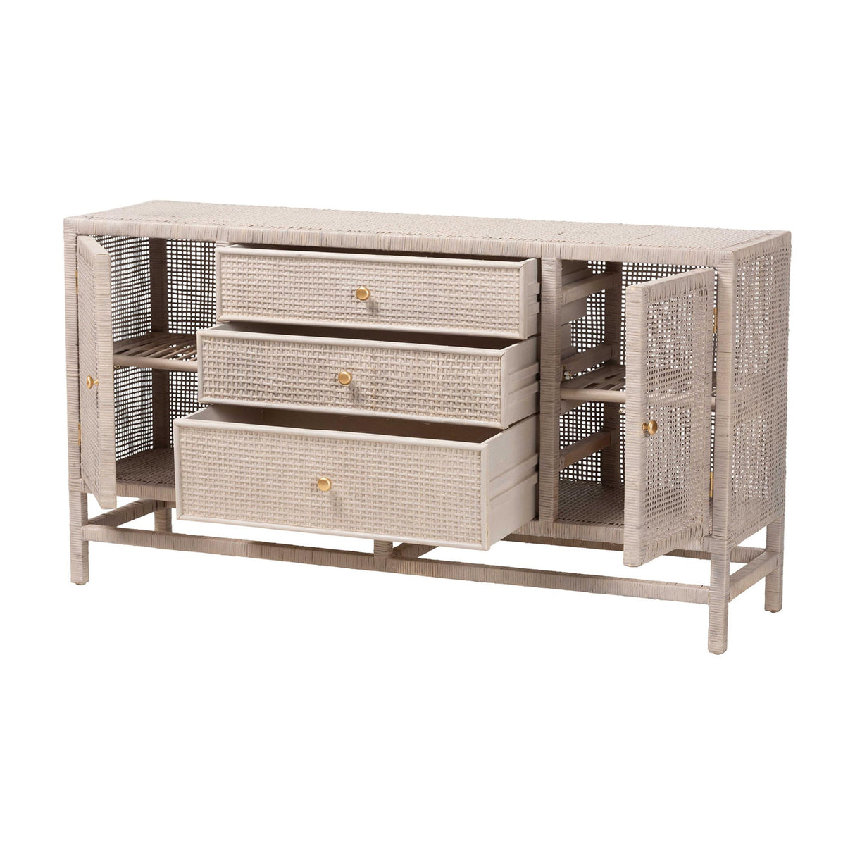 Modern European furniture - Gray Rattan 3-Drawer Cabinet - www.oroa.com | Oroa.com