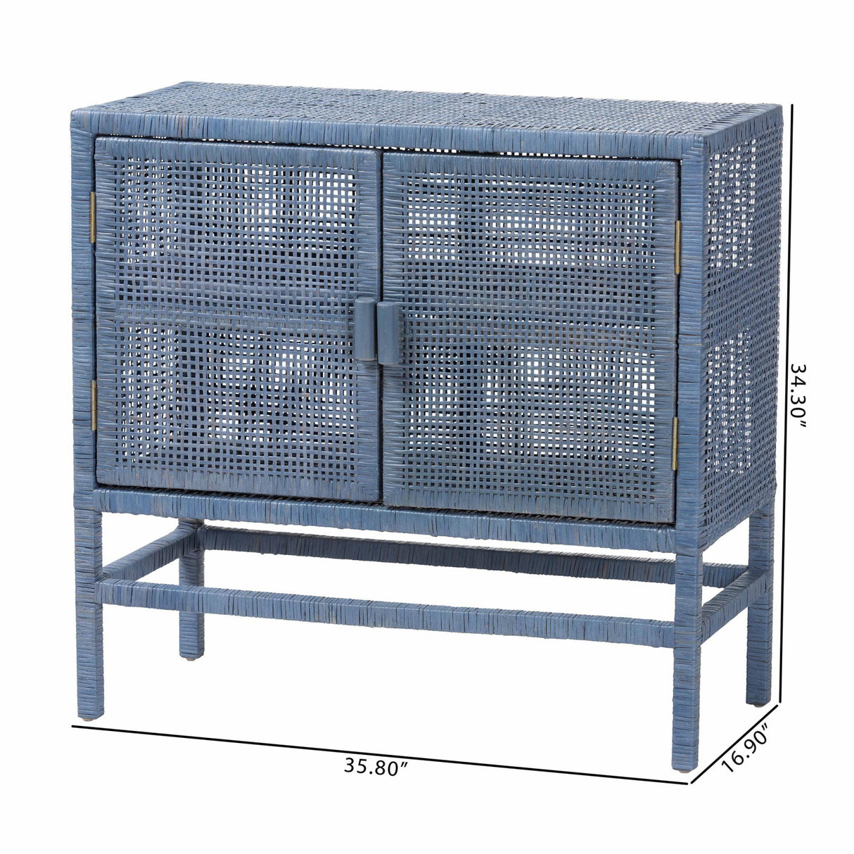 Modern European furniture - Blue Rattan 2-Door Cabinet - www.oroa.com | Oroa.com