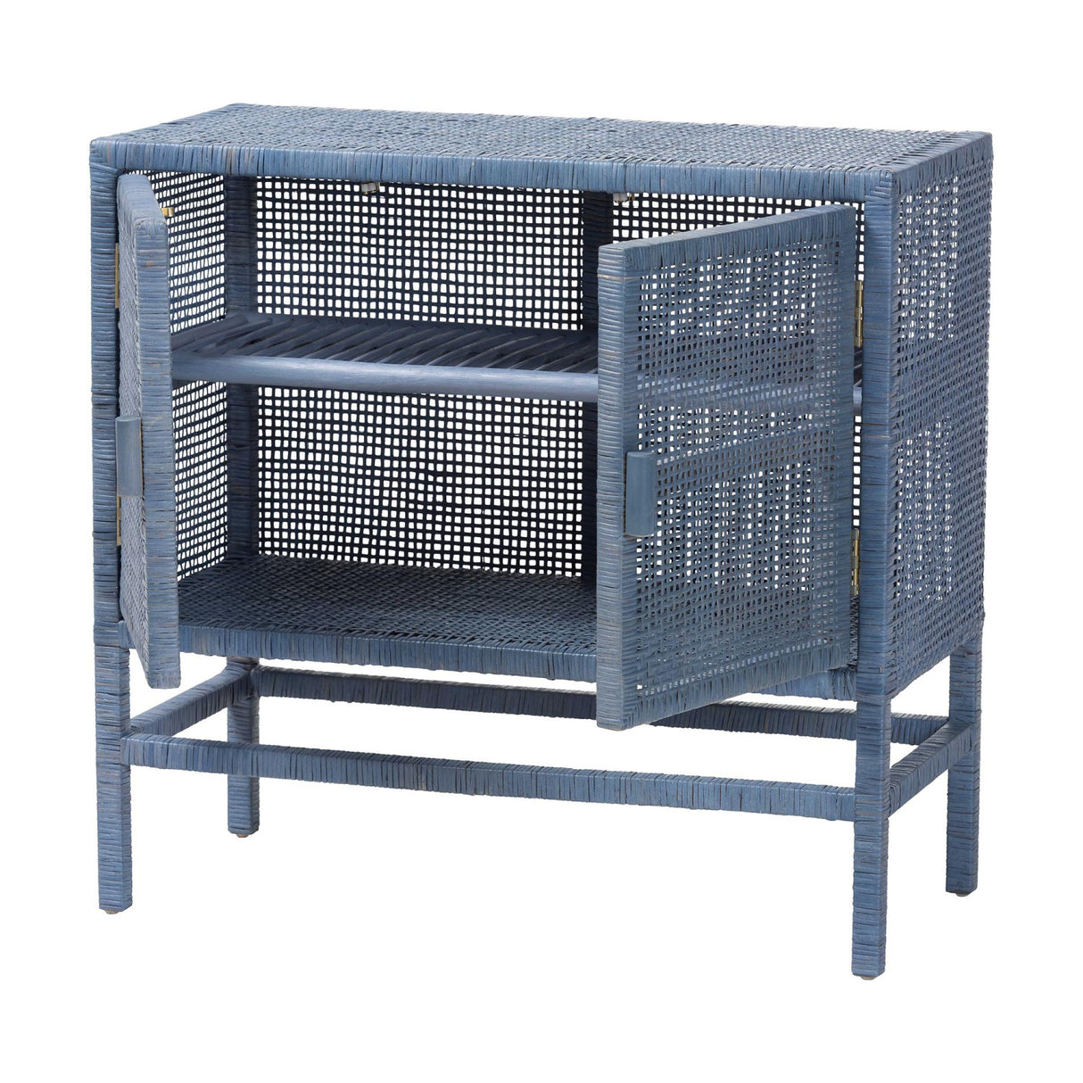 Modern European furniture - Blue Rattan 2-Door Cabinet - www.oroa.com | Oroa.com