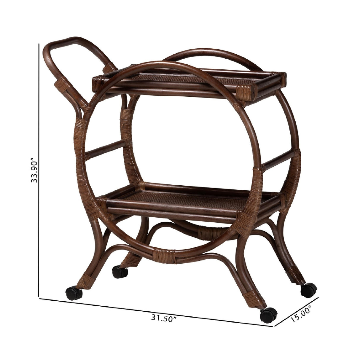 Modern European furniture - Handwoven Rattan Kitchen Cart | Oroa.com