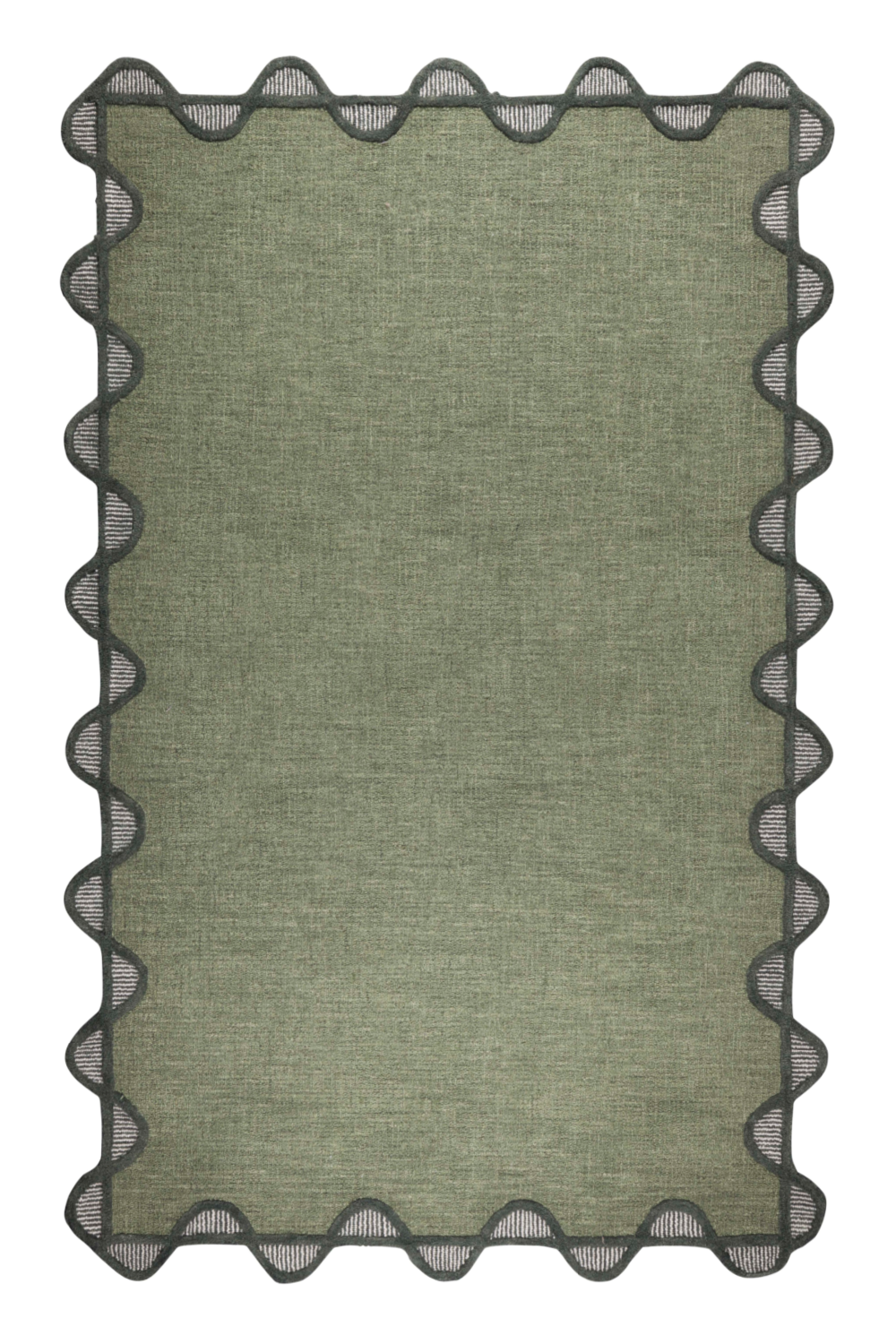Green Wool Carpet 5' x 7'5" | Bold Monkey Sugar Lines | Oroa.com