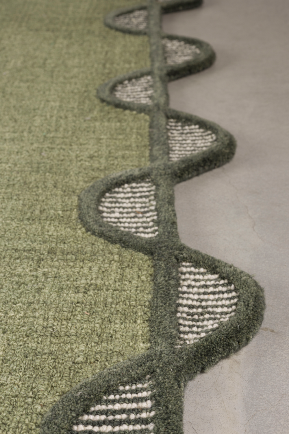 Green Wool Carpet 5' x 7'5" | Bold Monkey Sugar Lines | Oroa.com