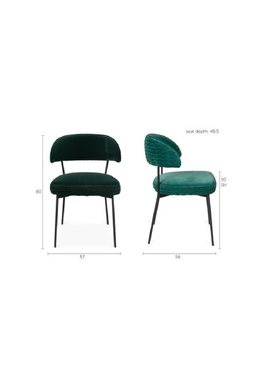 Green Velvet Dining Chairs (2) | Bold Monkey The Winner | Oroatrade.com