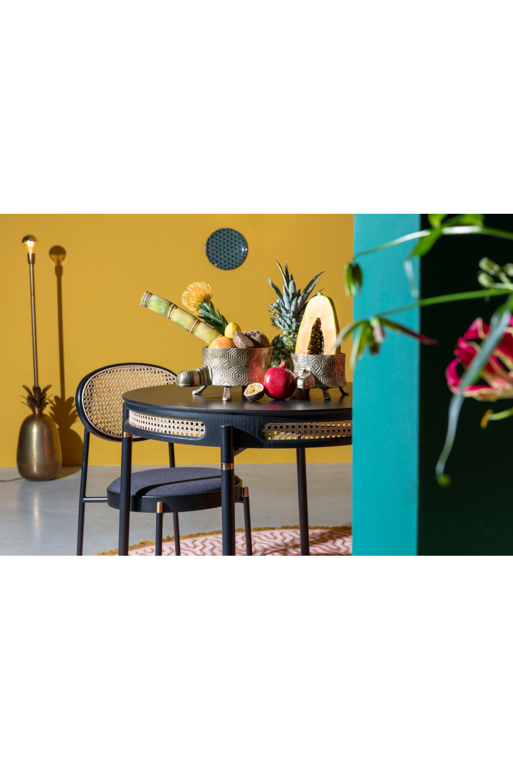 Rattan Boarder Dining Table | Bold Monkey Don't Stop The Webbing | Oroa.com