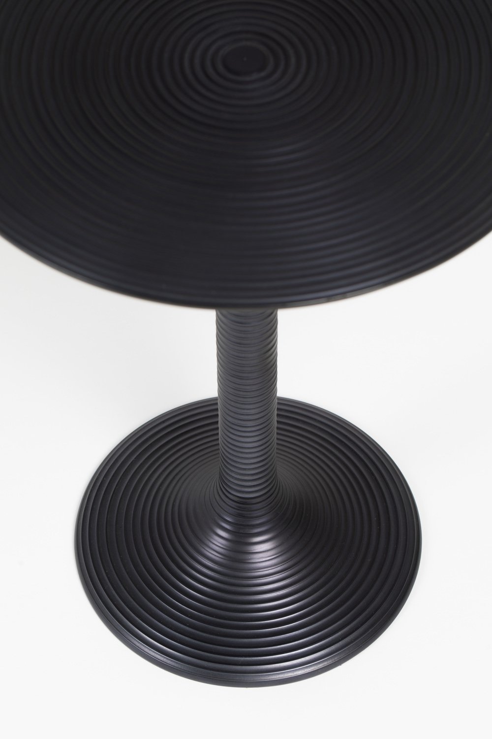 Black Round Pedestal Side Table | Bold Monkey Hypnotising | OROA.com