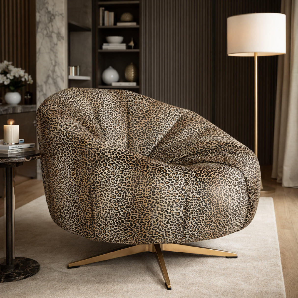 Animal Skin Swivel Lounge Chair | Oroa.com