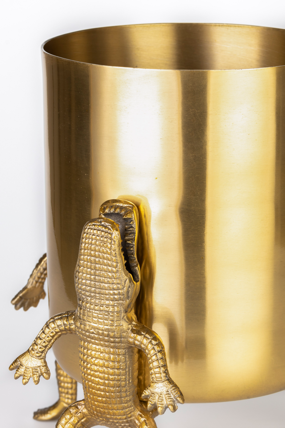 Gold Lacquered Vase | Bold Monkey Surrounded by Crocodiles | OROA.com