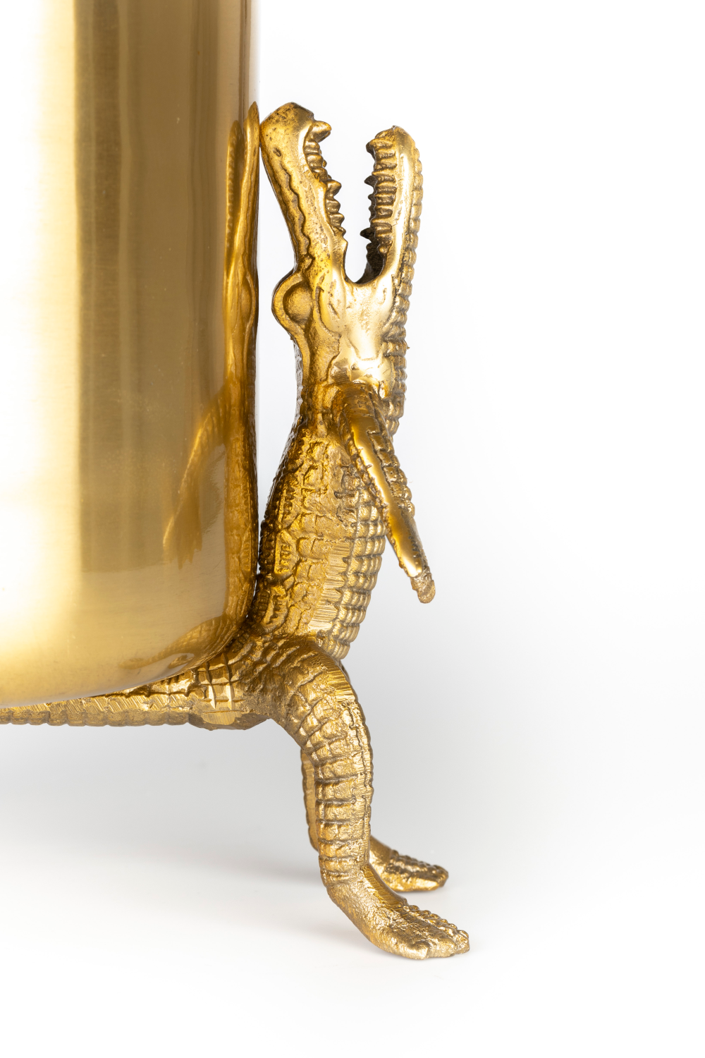 Gold Lacquered Vase | Bold Monkey Surrounded by Crocodiles | OROA.com