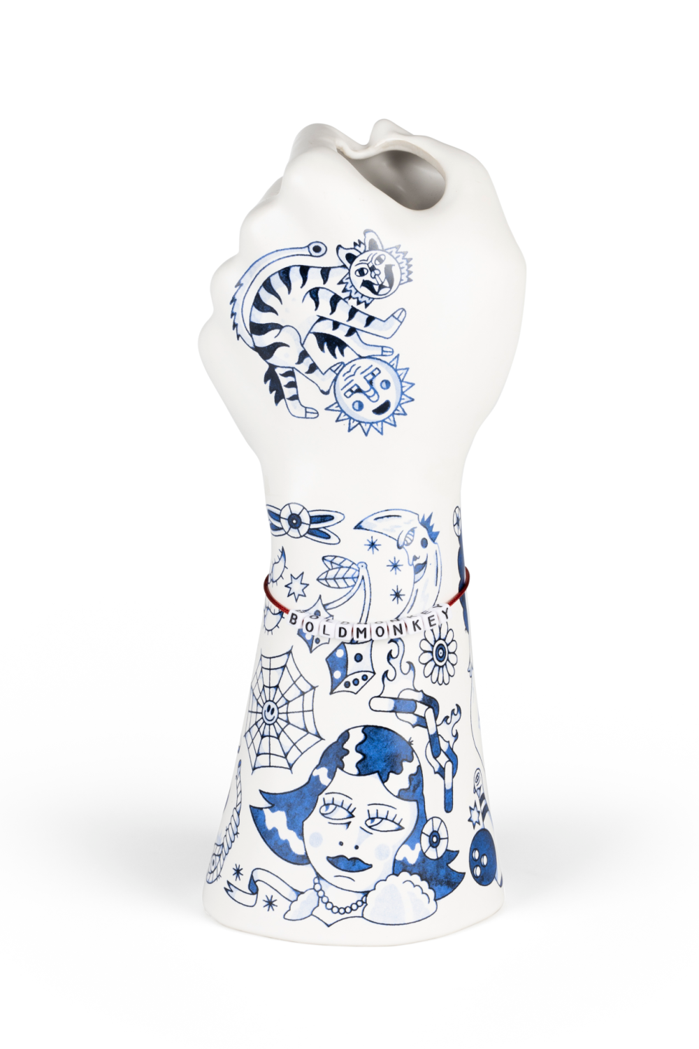 Handpainted Ceramic Fist Vase | Bold Monkey Liberty Matters | OROA.com