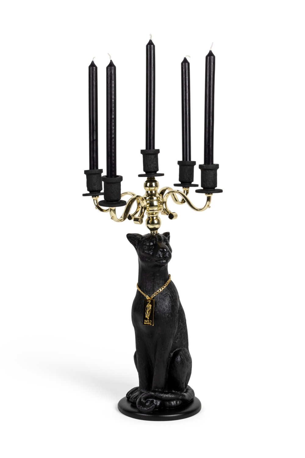 Art Deco Candle Holder | Bold Monkey Proudly Crowned Panther | OROA.com
