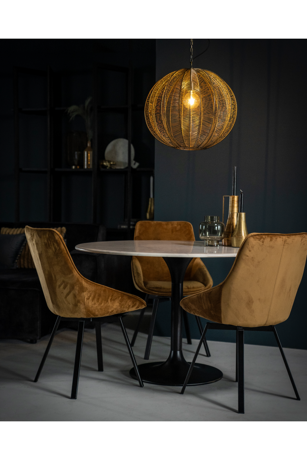 Brown Velvet Dining Chairs (2) | By-Boo Beau | OROA.com