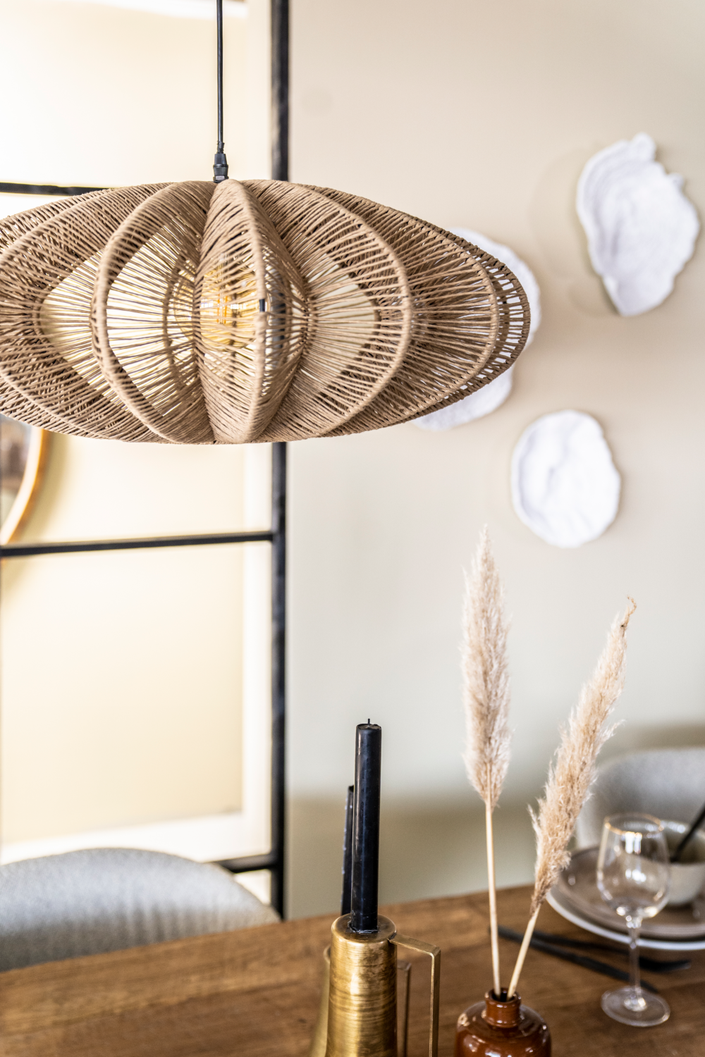 Natural Open Weave Rope Pendant | Oroa.com