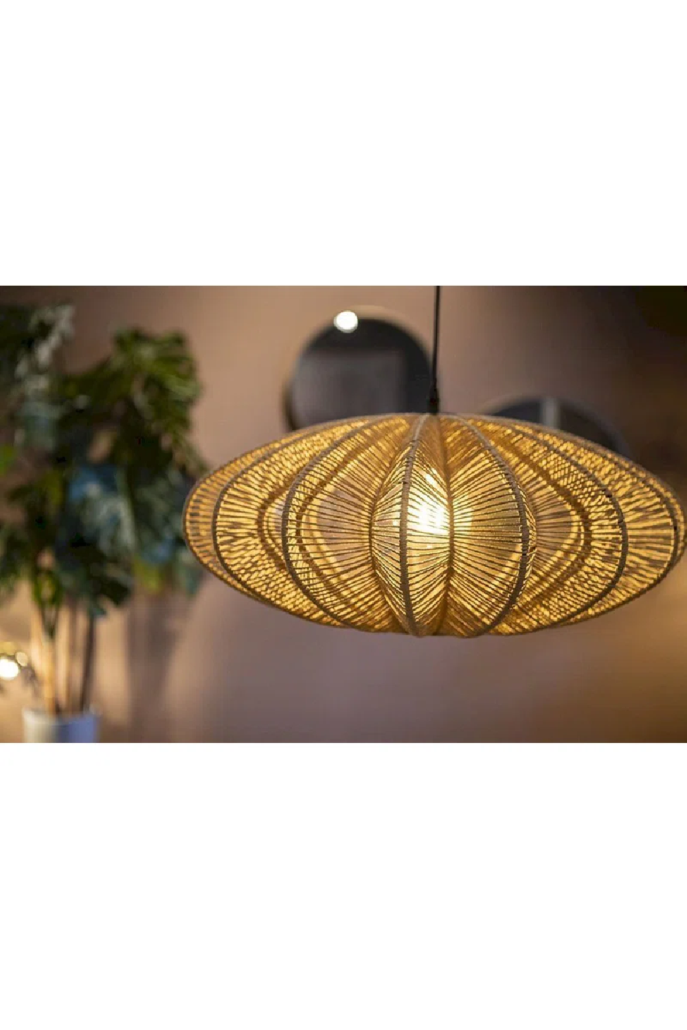 Natural Open Weave Rope Pendant | Oroa.com