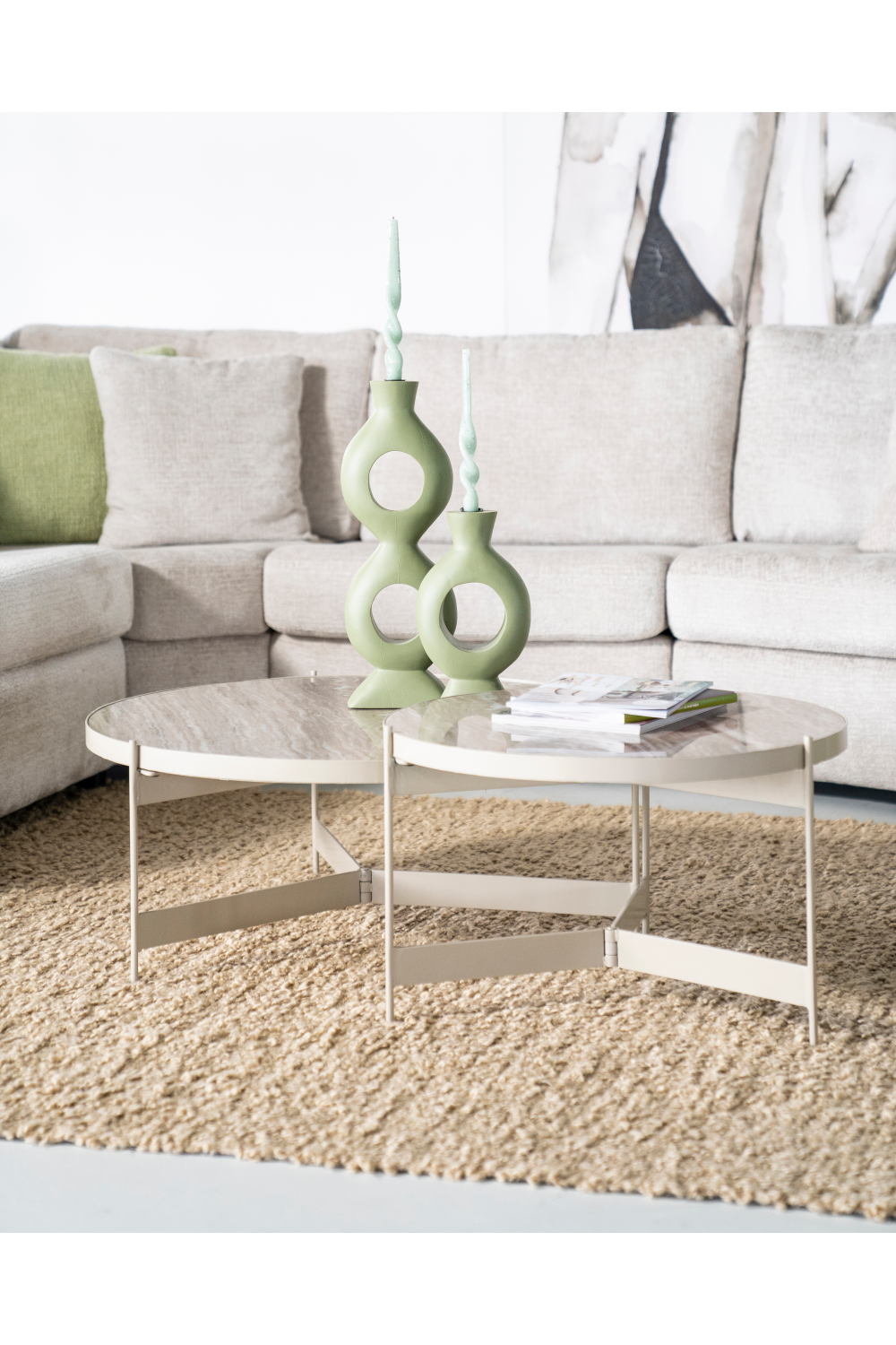 White Modern Coffee Table Set (2) | By-Boo Sib | OROA.com