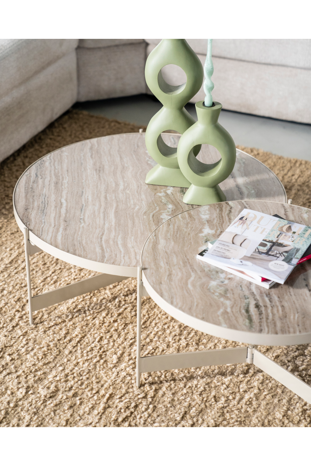 White Modern Coffee Table Set (2) | By-Boo Sib | OROA.com