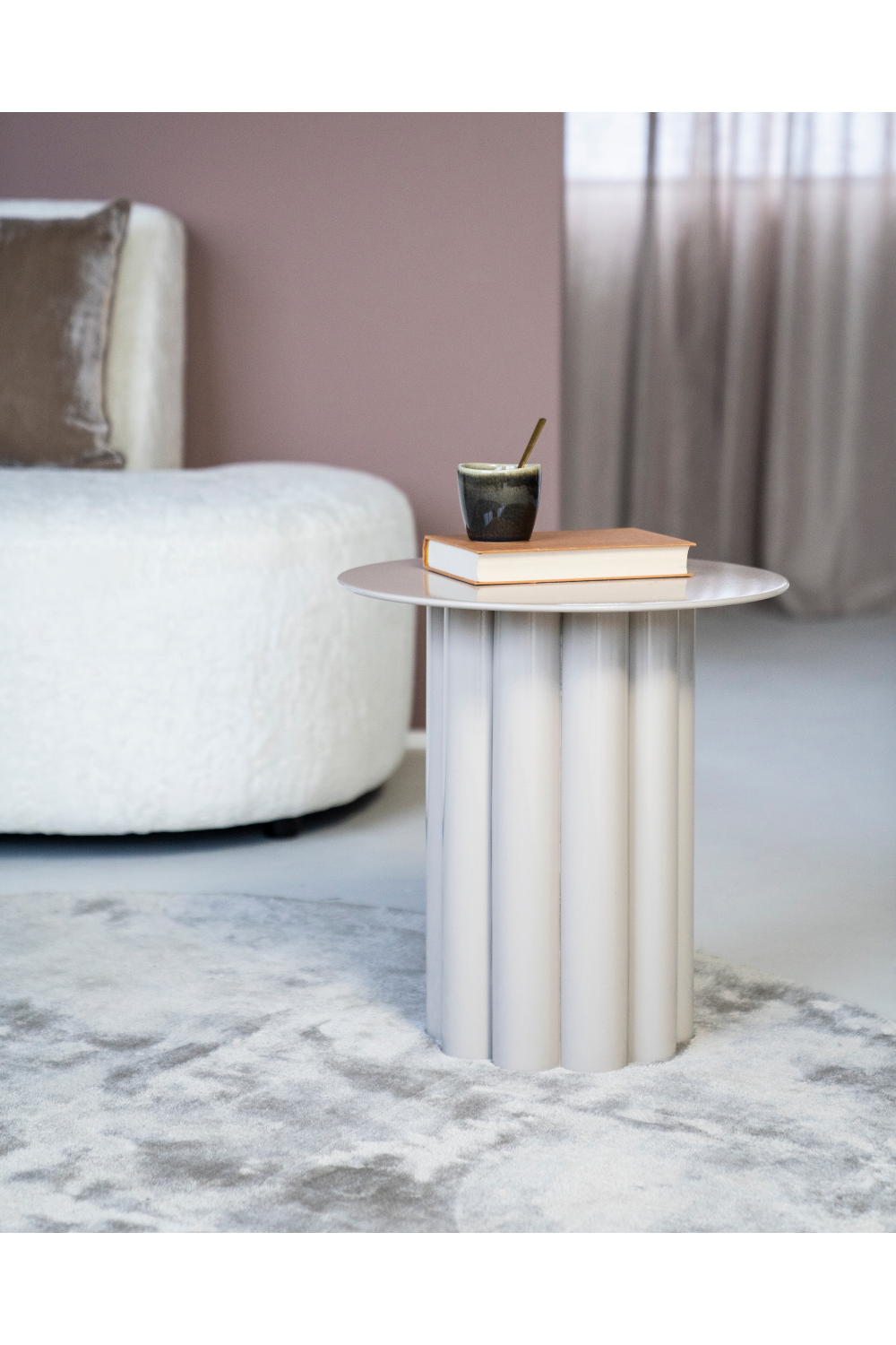 Metal Round Side Table | By-Boo Olympa | OROA.com