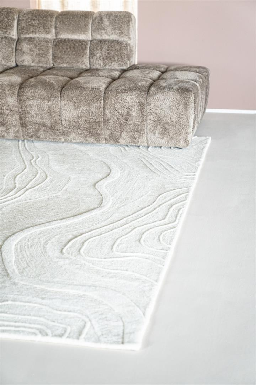 White Swirl Wool Carpet | By-Boo Soil | Oroa.com