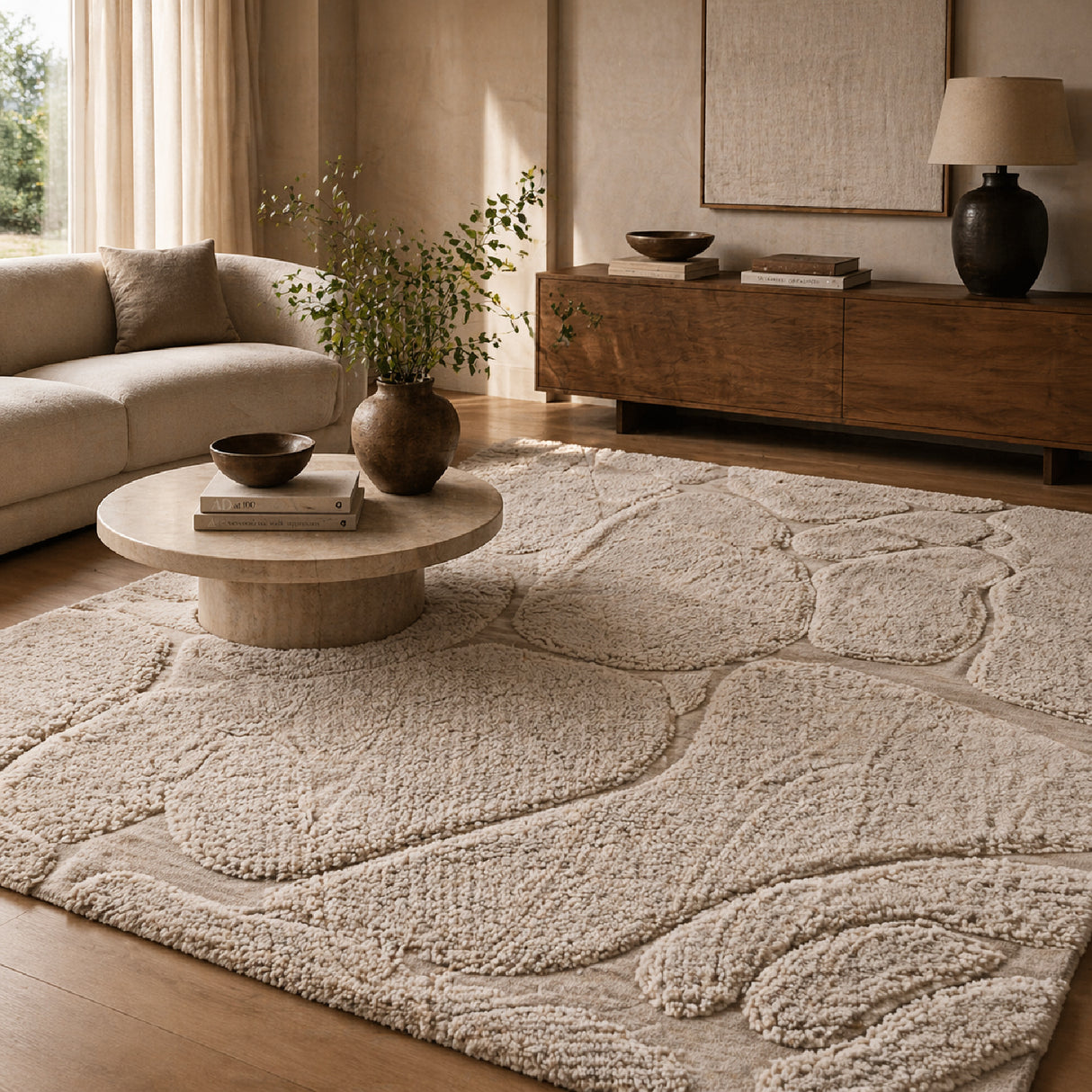 Taupe Wool Blend Carpet | Oroa.com