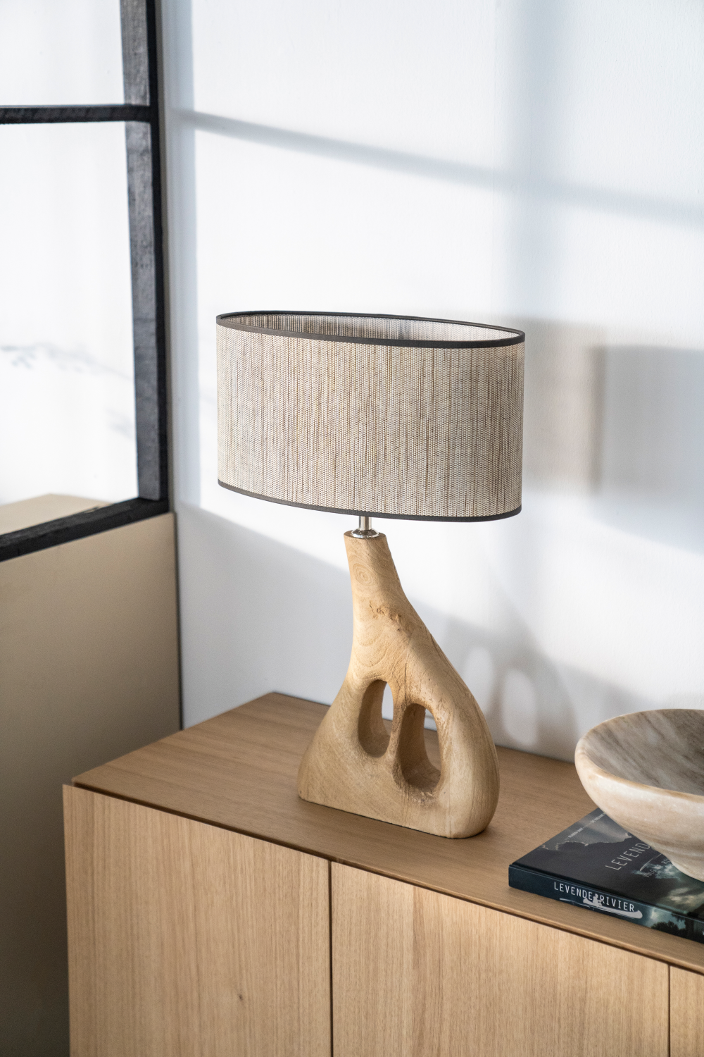 Natural Organic-Shaped Base Table Lamp | By-Boo Shiboo | OROA.com
