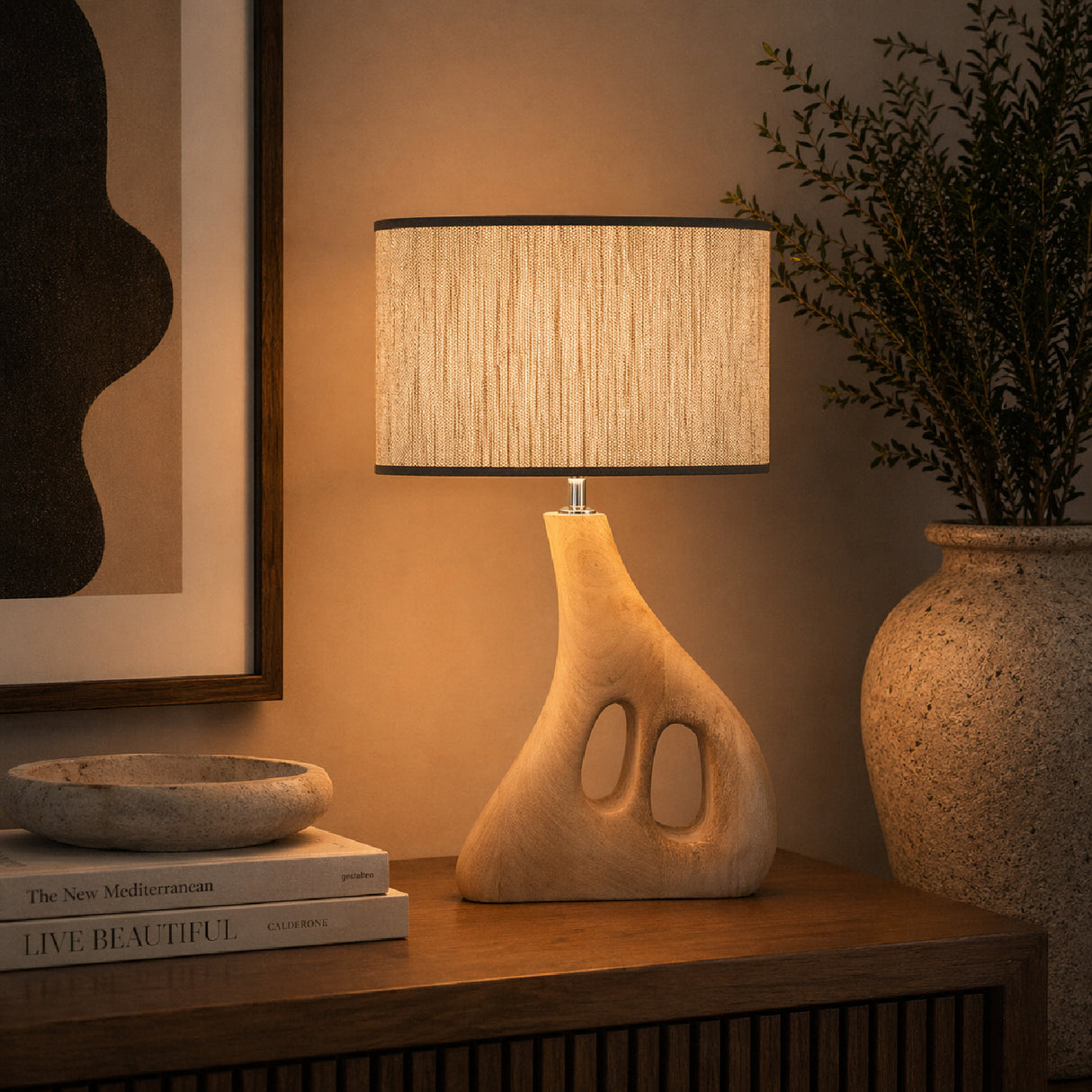Natural Organic-Shaped Base Table Lamp | Oroa.com