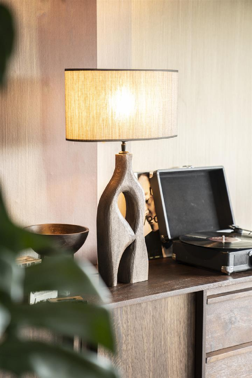 Brown Organic-Shaped Base Table Lamp | By-Boo Shiboo | OROA.com